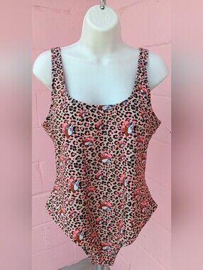 Bucc-ee's Leopard Print One-Piece Swimsuit in Peach Pink